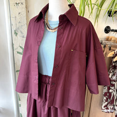 Bodybag by Jude // Montego Cropped Shirt Wine