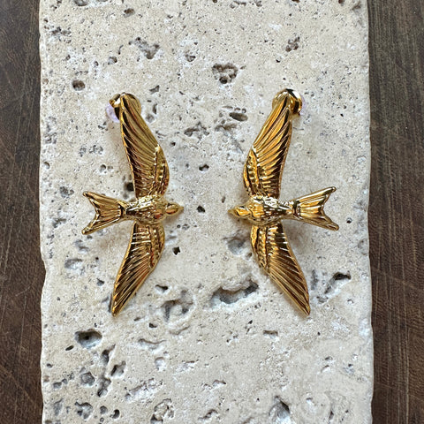 Hoopla // Swallow Studs 18K GP