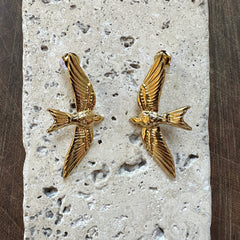 Hoopla // Swallow Studs 18K GP