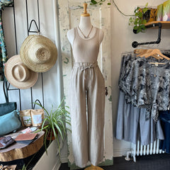 Yoga Jeans // Belted Linen Nora Pant Natural