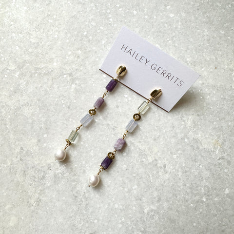 Hailey Gerrits // Cumulus Earrings Lepidolite