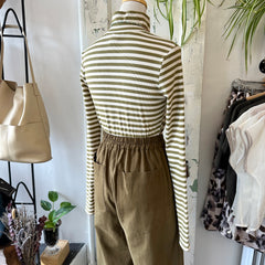 Eve Gravel // Caleb Top Olive Stripe