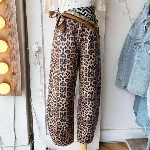 Dr. Denim // Nancy Leopard Denim Barrel