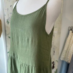 Yoga Jeans // Ophelia Linen Dress Moss