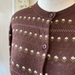 Compania Fantastica // Mini Flower Cardigan Brown