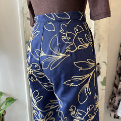 Marigold // Diana Pants Navy Embroidered Denim