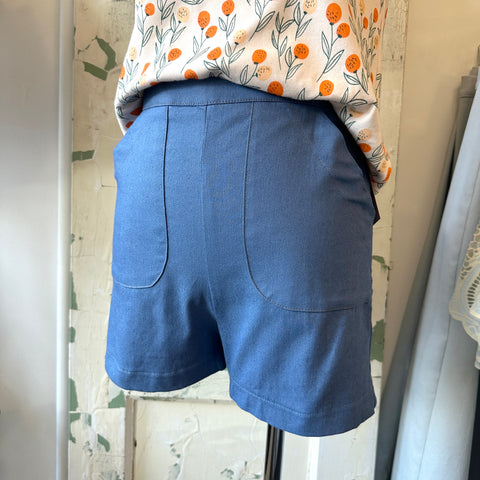 Meemoza // Edie Stretch Cotton Shorts Blue