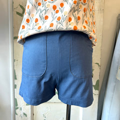 Meemoza // Edie Stretch Cotton Shorts Blue