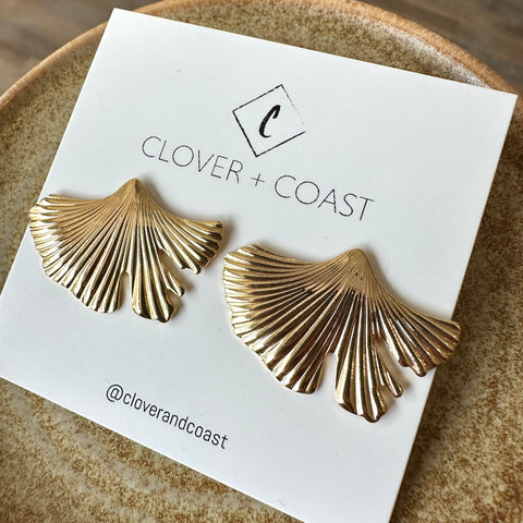 Clover and Coast //  Ginko Biloba Studs GP