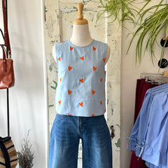 Compania Fantastica // Hearts Embroidered Top