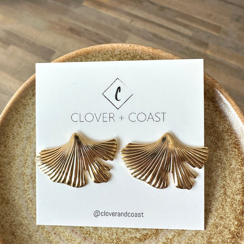 Clover and Coast //  Ginko Biloba Studs GP