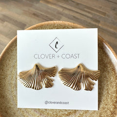 Clover and Coast //  Ginko Biloba Studs GP
