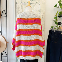 Astrid // Fuschia Granny Stripe Cardi