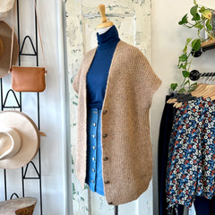 Indi & Cold // Camel Vest with Buttons
