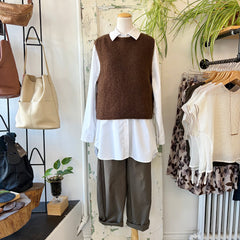 Indi & Cold // Boxy Mohair Vest Chocolate
