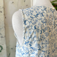 Indi & Cold // Embroidered Blue Floral Top