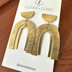 Clover and Coast //  Double Arch Half Moon Stud GP