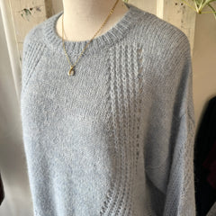 Indi & Cold // Blue Openwork Knit Sweater
