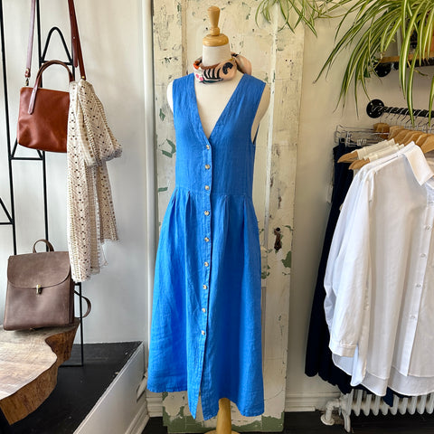 Indi & Cold // British Blue Button Up Dress