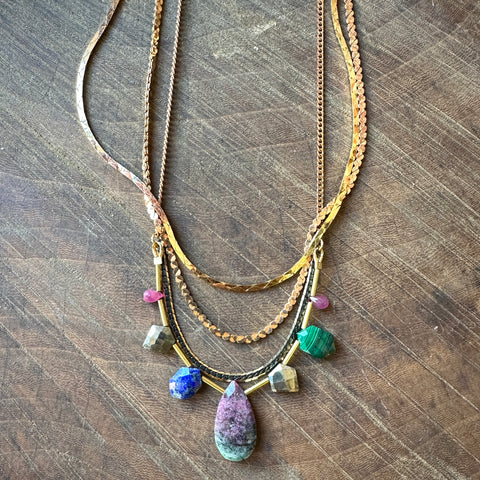 Hailey Gerrits // Faunus Necklace Ruby Zoisite
