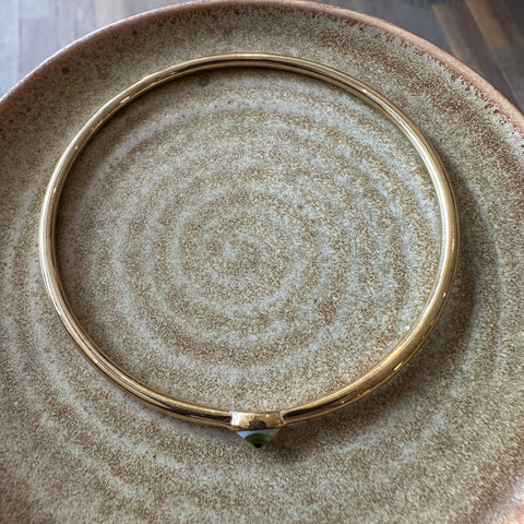 Lissa Bowie // Eye Catcher Bangle Brass Green