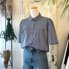 Atelier Reve // Odessa Blouse Blue *LAST SIZE XL