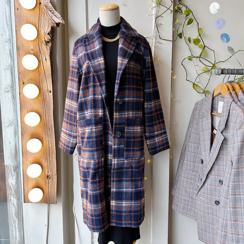 Gentle Fawn // Ezra Coat Navy Plaid