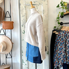 Indi & Cold // Cream Jersey Knit Sweater