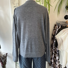 Indi & Cold // V-Neck Grey Sweater with Alpaca