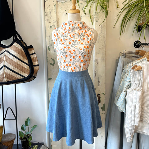 Meemoza // Brigitte 3/4 Skirt Tencil Denim