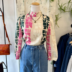 Eve Gravel // Connie Top Totem Pink Block Print
