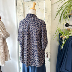 Indi & Cold // Navy Block Print Top