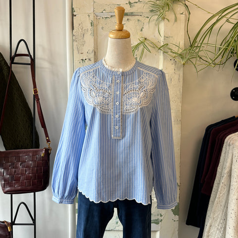 Indi & Cold // Embroidered Poplin Blouse