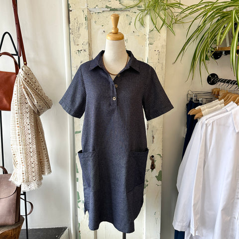 Indi & Cold // Indigo Striped Cotton Dress