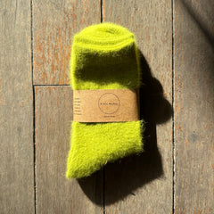 Billy Bamboo // Fluffy Angora Socks Olive