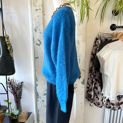 Indi & Cold // Fluffy Mohair Sweater Blue