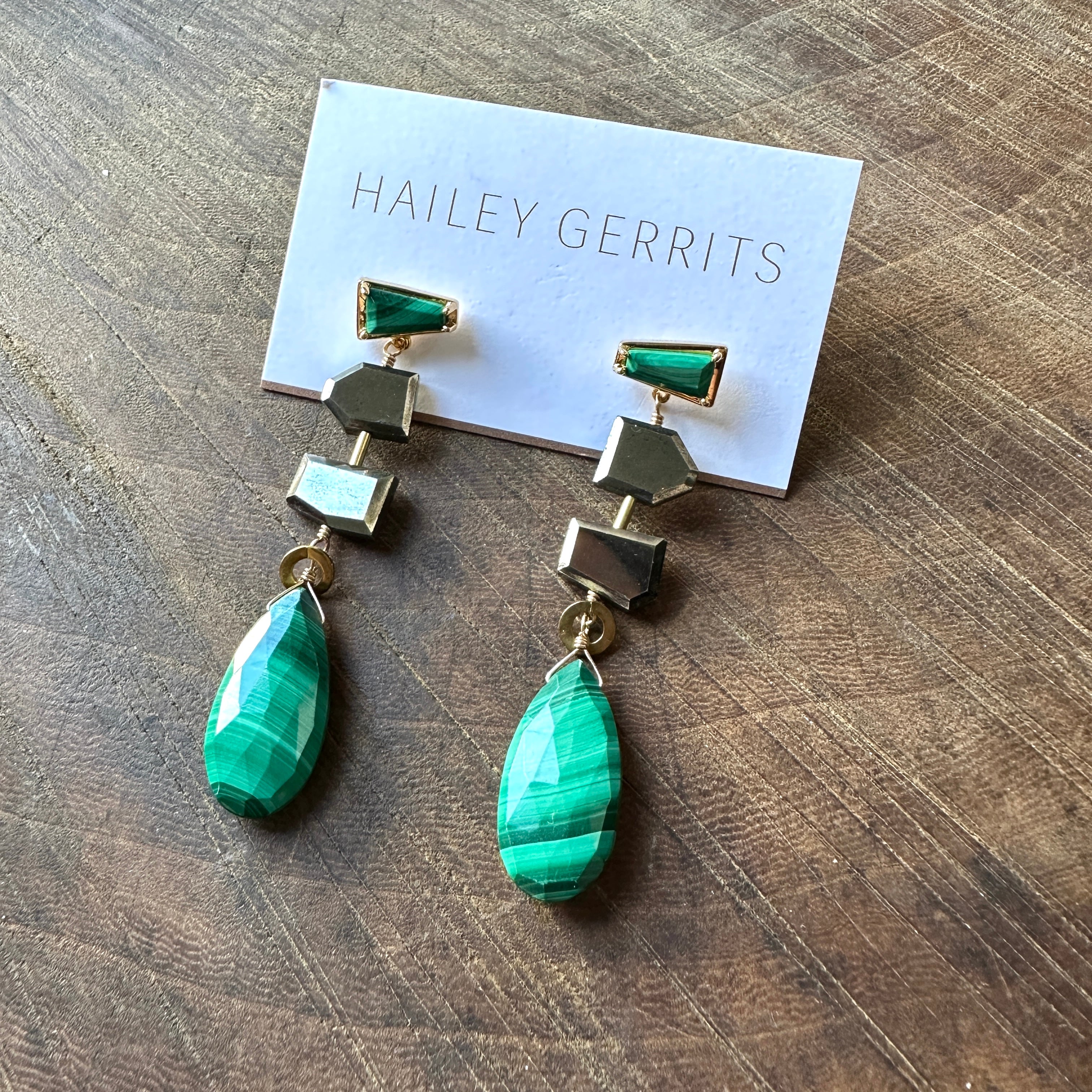 Hailey Gerrits // Lasota Earrings Malachite