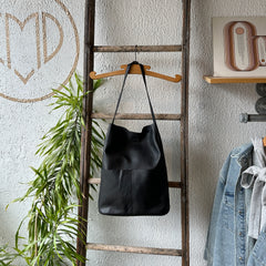 RISA // Pocket Tote Upcycled Leather Black