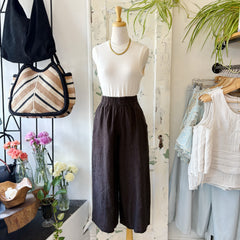 Naïf // Domi Washed Linen Pants Dark Brown
