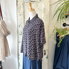 Indi & Cold // Navy Block Print Top