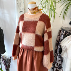 Indi & Cold // Grapefruit Checker Sweater
