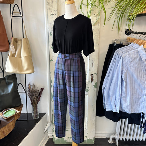 Eve Gravel // Pegg Pants Blue Tartan