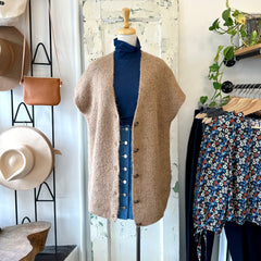 Indi & Cold // Camel Vest with Buttons