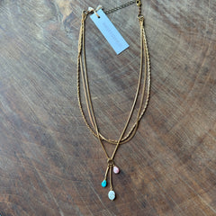 Hailey Gerrits // Lynna Necklace Rhodochrosite TQ & Shell