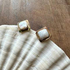 Lissa Bowie // FW Pearl Square Brass Studs