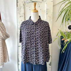 Indi & Cold // Navy Block Print Top