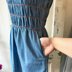 Compania Fantastica // Light Blue Orange Detail Dress