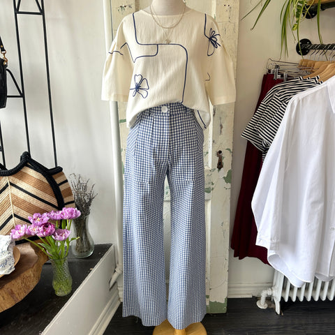 Birds of North America // Gannet Pants Blue Gingham