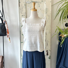 Indi & Cold // White Strappy Lace Top