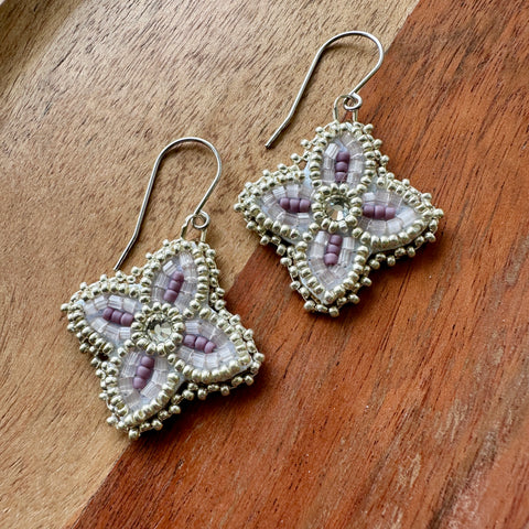 Assinewe  // Mini Beaded Floral Purple